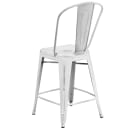 Flash Furniture ET-3534-24-WH-GG Counter Height Bar Stool w/ Curved Back & Metal Seat, Distressed White thumbnail 4