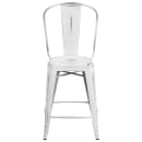 Flash Furniture ET-3534-24-WH-GG Counter Height Bar Stool w/ Curved Back & Metal Seat, Distressed White thumbnail 5