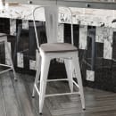 Flash Furniture ET-3534-24-WH-PL1G-GG Counter Height Bar Stool w/ Curved Back & 24" Wood Seat, White thumbnail 3