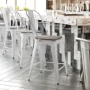 Flash Furniture ET-3534-24-WH-PL1G-GG Counter Height Bar Stool w/ Curved Back & 24" Wood Seat, White thumbnail 4