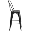 Flash Furniture ET-3534-30-BK-GG Bar Stool w/ Curved Back & Metal Seat, Distressed Black thumbnail 3