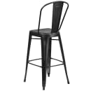 Flash Furniture ET-3534-30-BK-GG Bar Stool w/ Curved Back & Metal Seat, Distressed Black thumbnail 4