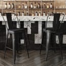 Flash Furniture ET-3534-30-BK-PL1B-GG Counter Height Bar Stool w/ Curved Back & 30" Wood Seat, Black thumbnail 4