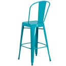 Flash Furniture ET-3534-30-CB-GG Bar Stool w/ Curved Back & Metal Seat, Crystal Teal Blue thumbnail 4