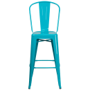 Flash Furniture ET-3534-30-CB-GG Bar Stool w/ Curved Back & Metal Seat, Crystal Teal Blue thumbnail 5
