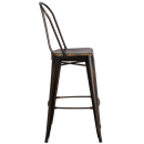Flash Furniture ET-3534-30-COP-GG Bar Stool w/ Curved Back & Metal Seat, Distressed Copper thumbnail 3