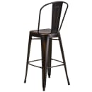 Flash Furniture ET-3534-30-COP-GG Bar Stool w/ Curved Back & Metal Seat, Distressed Copper thumbnail 4