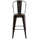 Flash Furniture ET-3534-30-COP-GG Bar Stool w/ Curved Back & Metal Seat, Distressed Copper thumbnail 5