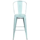Flash Furniture ET-3534-30-DB-GG Bar Stool w/ Curved Back & Metal Seat, Distressed Green Blue thumbnail 5