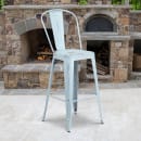 Flash Furniture ET-3534-30-DB-GG Bar Stool w/ Curved Back & Metal Seat, Distressed Green Blue thumbnail 9