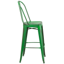 Flash Furniture ET-3534-30-GN-GG Bar Stool w/ Curved Back & Metal Seat, Distressed Green thumbnail 2