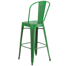 Flash Furniture ET-3534-30-GN-GG Bar Stool w/ Curved Back & Metal Seat, Distressed Green thumbnail 3