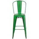 Flash Furniture ET-3534-30-GN-GG Bar Stool w/ Curved Back & Metal Seat, Distressed Green thumbnail 4