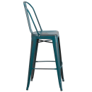 Flash Furniture ET-3534-30-KB-GG Bar Stool w/ Curved Back & Metal Seat, Distressed Kelly Blue thumbnail 3