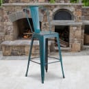 Flash Furniture ET-3534-30-KB-GG Bar Stool w/ Curved Back & Metal Seat, Distressed Kelly Blue thumbnail 9