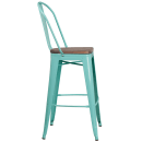 Flash Furniture ET-3534-30-MINT-WD-GG Bar Stool w/ Curved Back & Wood Seat, Mint thumbnail 2