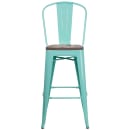 Flash Furniture ET-3534-30-MINT-WD-GG Bar Stool w/ Curved Back & Wood Seat, Mint thumbnail 4
