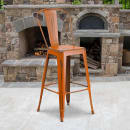 Flash Furniture ET-3534-30-OR-GG Bar Stool w/ Curved Back & Metal Seat, Distressed Orange thumbnail 9