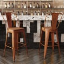 Flash Furniture ET-3534-30-OR-PL1T-GG Counter Height Bar Stool w/ Curved Back & 30" Wood Seat, Orange thumbnail 4