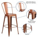 Flash Furniture ET-3534-30-POC-GG Bar Stool w/ Curved Back & Metal Seat, Copper thumbnail 6