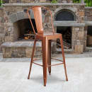 Flash Furniture ET-3534-30-POC-GG Bar Stool w/ Curved Back & Metal Seat, Copper thumbnail 9