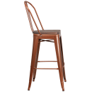 Flash Furniture ET-3534-30-POC-WD-GG Bar Stool w/ Curved Back & Wood Seat, Copper thumbnail 2
