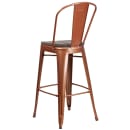 Flash Furniture ET-3534-30-POC-WD-GG Bar Stool w/ Curved Back & Wood Seat, Copper thumbnail 3