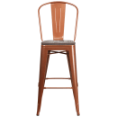 Flash Furniture ET-3534-30-POC-WD-GG Bar Stool w/ Curved Back & Wood Seat, Copper thumbnail 4