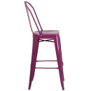 Flash Furniture ET-3534-30-PUR-GG Bar Stool w/ Curved Back & Metal Seat, Purple thumbnail 3