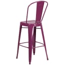 Flash Furniture ET-3534-30-PUR-GG Bar Stool w/ Curved Back & Metal Seat, Purple thumbnail 4