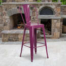 Flash Furniture ET-3534-30-PUR-GG Bar Stool w/ Curved Back & Metal Seat, Purple thumbnail 9