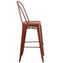 Flash Furniture ET-3534-30-RD-GG Bar Stool w/ Curved Back & Metal Seat, Distressed Kelly Red thumbnail 3