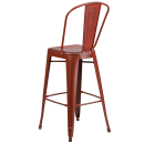 Flash Furniture ET-3534-30-RD-GG Bar Stool w/ Curved Back & Metal Seat, Distressed Kelly Red thumbnail 4