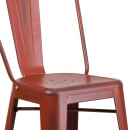 Flash Furniture ET-3534-30-RD-GG Bar Stool w/ Curved Back & Metal Seat, Distressed Kelly Red thumbnail 7