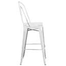 Flash Furniture ET-3534-30-WH-GG Bar Stool w/ Curved Back & Metal Seat, Distressed White thumbnail 3