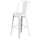 Flash Furniture ET-3534-30-WH-GG Bar Stool w/ Curved Back & Metal Seat, Distressed White thumbnail 4