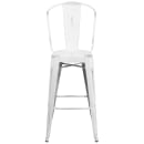 Flash Furniture ET-3534-30-WH-GG Bar Stool w/ Curved Back & Metal Seat, Distressed White thumbnail 5