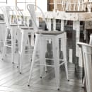 Flash Furniture ET-3534-30-WH-PL1G-GG Counter Height Bar Stool w/ Curved Back & 30" Wood Seat, White thumbnail 4