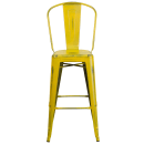 Flash Furniture ET-3534-30-YL-GG Bar Stool w/ Curved Back & Metal Seat, Distressed Yellow thumbnail 5