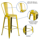 Flash Furniture ET-3534-30-YL-GG Bar Stool w/ Curved Back & Metal Seat, Distressed Yellow thumbnail 6