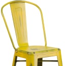 Flash Furniture ET-3534-30-YL-GG Bar Stool w/ Curved Back & Metal Seat, Distressed Yellow thumbnail 7
