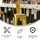 Flash Furniture ET-3534-30-YL-PL1T-GG Counter Height Bar Stool w/ Curved Back & 30" Wood Seat, Yellow thumbnail 5