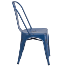 Flash Furniture ET-3534-AB-GG Stacking Chair w/ Vertical Slat Back - Distressed Metal, Antique Blue thumbnail 3
