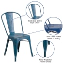 Flash Furniture ET-3534-AB-GG Stacking Chair w/ Vertical Slat Back - Distressed Metal, Antique Blue thumbnail 6
