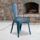 Flash Furniture ET-3534-AB-GG Stacking Chair w/ Vertical Slat Back - Distressed Metal, Antique Blue thumbnail 9