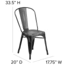 Flash Furniture ET-3534-BK-GG Stacking Chair w/ Vertical Slat Back - Distressed Metal, Black thumbnail 2