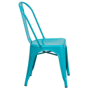 Flash Furniture ET-3534-CB-GG Stacking Chair w/ Vertical Slat Back - Metal, Crystal Teal thumbnail 3