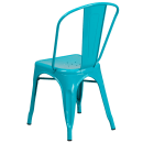 Flash Furniture ET-3534-CB-GG Stacking Chair w/ Vertical Slat Back - Metal, Crystal Teal thumbnail 4