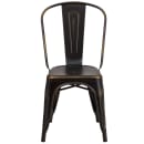 Flash Furniture ET-3534-COP-GG Stacking Chair w/ Vertical Slat Back - Distressed Metal, Copper thumbnail 5