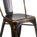 Flash Furniture ET-3534-COP-GG Stacking Chair w/ Vertical Slat Back - Distressed Metal, Copper thumbnail 7